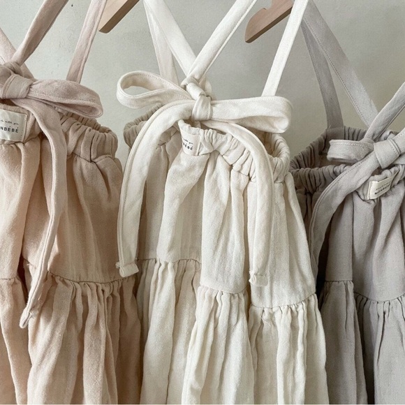 NWT Monbebe Gauzy Cotton Boho Neutral Can Can Wear 2 Ways Skirt Dress in Gray S - Picture 8 of 16